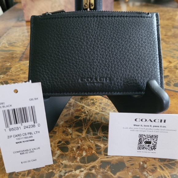 Coach Black Leather Card Holder - Picture 3 of 3